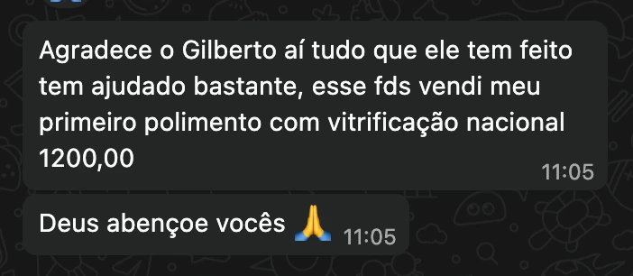 Depoimento: aluno vendeu o primeiro polimento com vitrificação por R$ 1.200