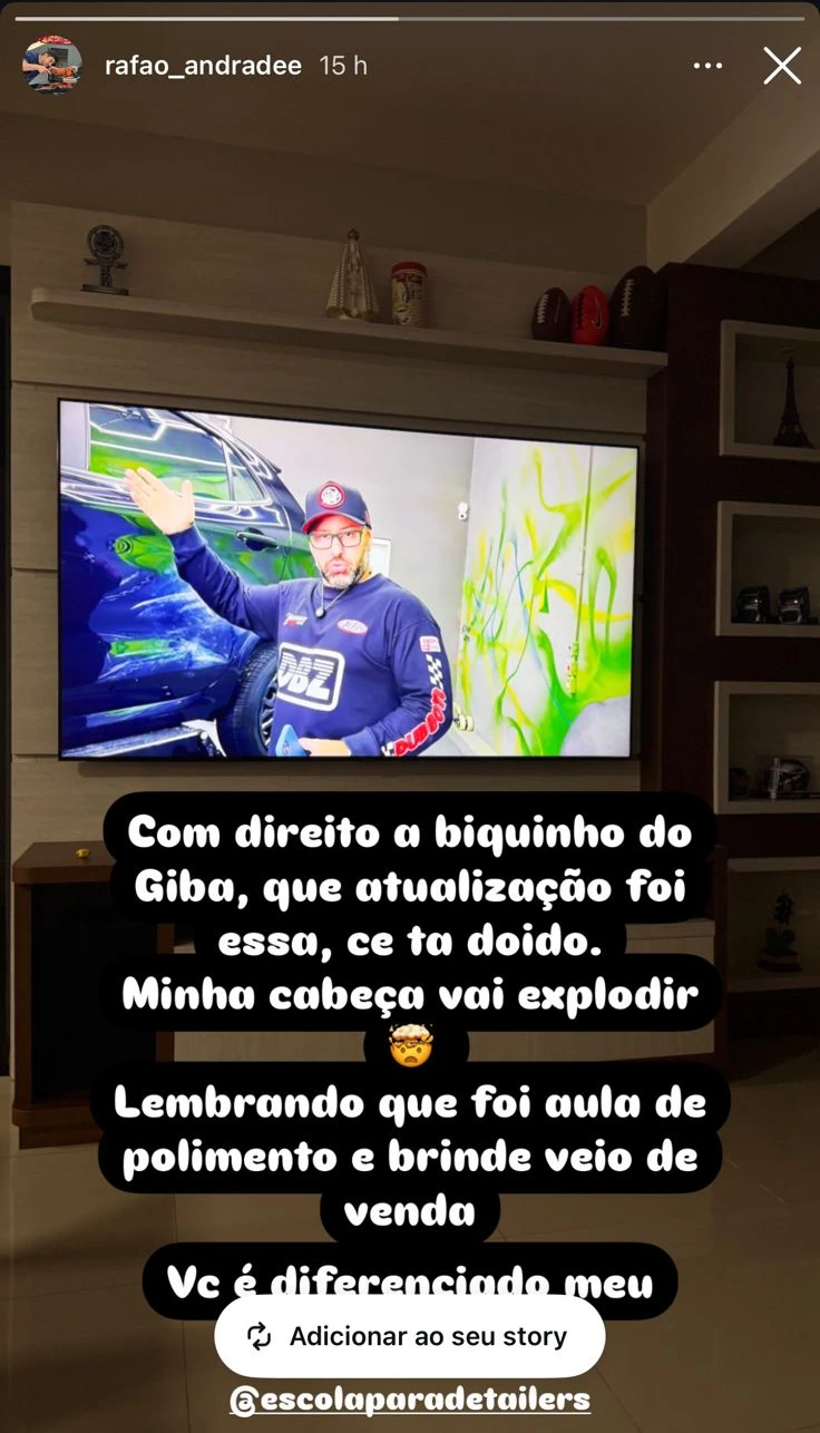 Depoimento: aluno impressionado com a atualização da aula de polimento